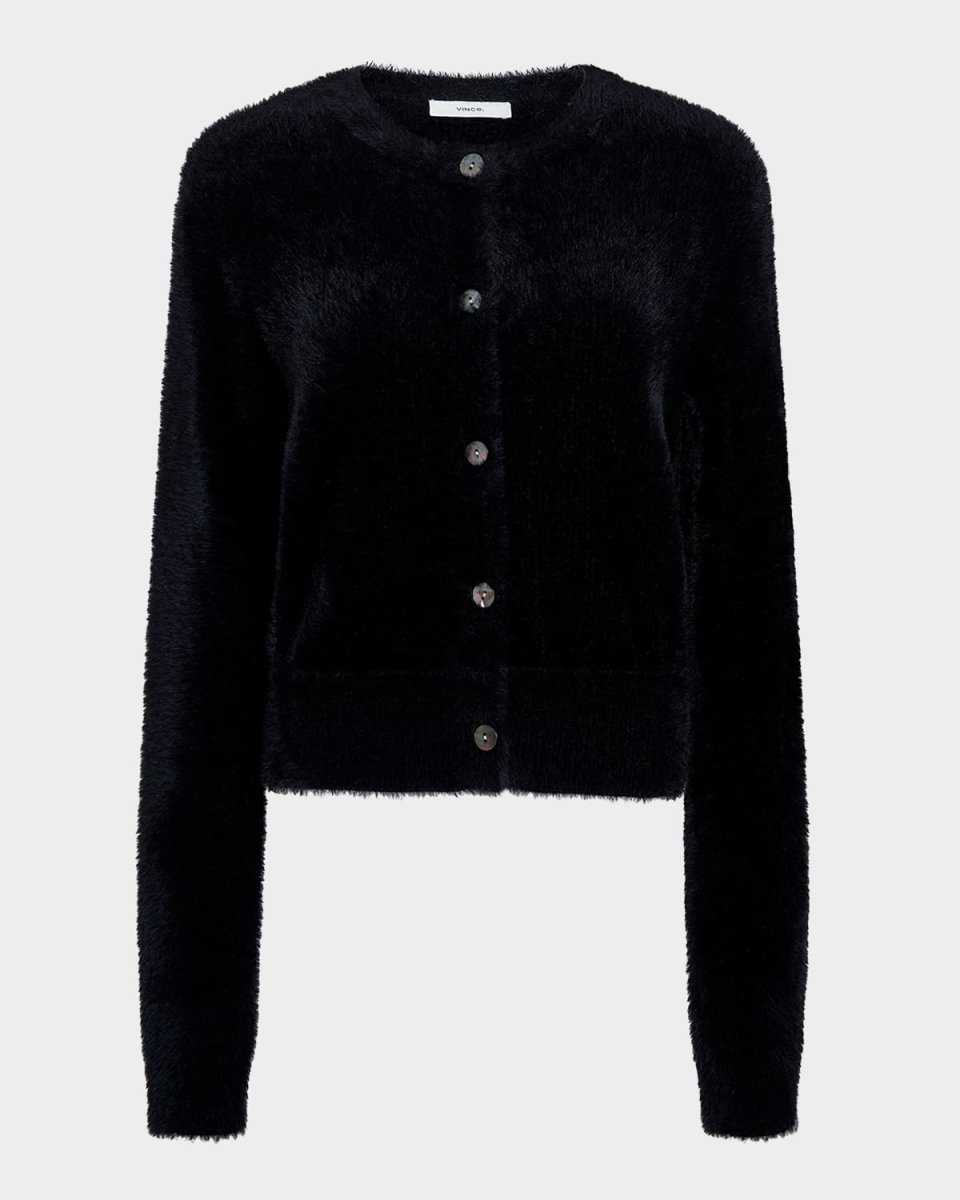 Mother-of-Pearl Eyelash Knit Cardigan